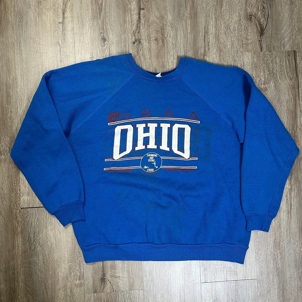 VTG Artex Sweatshirt Crewneck Blue XL Blue Ohio High School State Swimming 1988